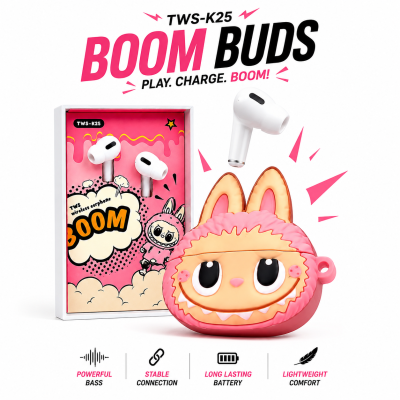 Cute Cartoon 3D Labubu Silicone Protective Shell TWS Wireless Earbuds – Bluetooth In-Ear Headphones with HD Sound, IPX4 Waterproof & Long Battery